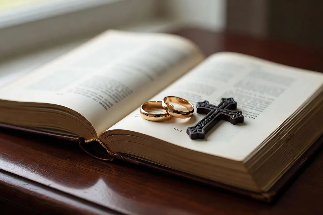 Alliances de mariage sur un missel