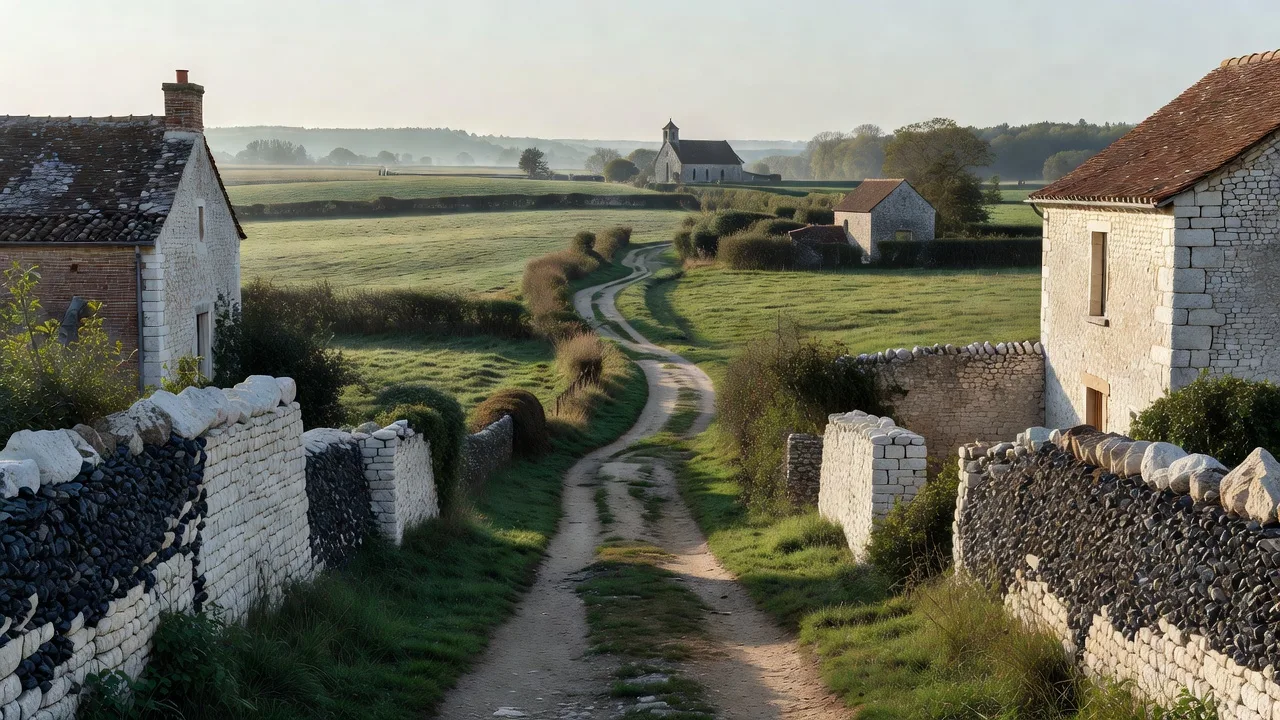 Chemin de pèlerinage à travers la campagne du Pays de Bray