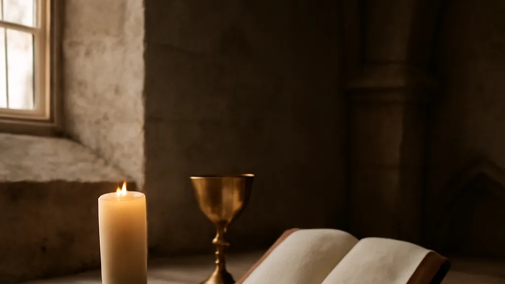 Objets liturgiques évoquant les sacrements catholiques